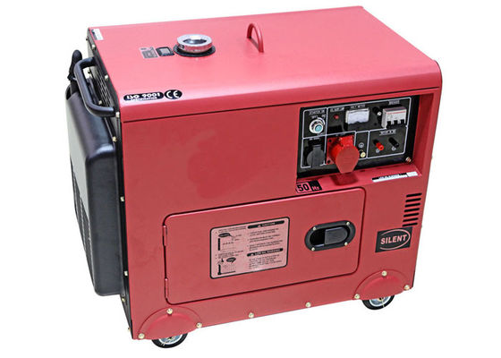 พลังงานดีเซล 5000 วัตต์ 5 กิโลวัตต์เครื่องกำเนิดไฟฟ้าแบบพกพาขนาดเล็กชนิดเงียบ 186FAE Engine